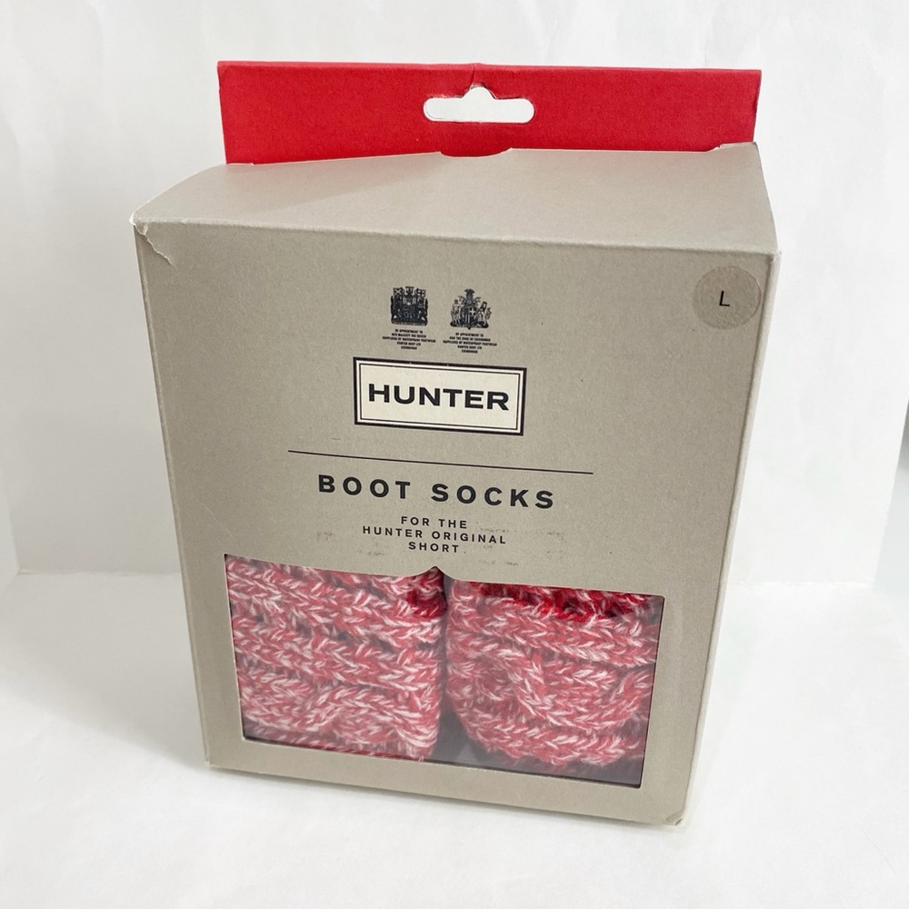 Hunter Red and White Boot Socks